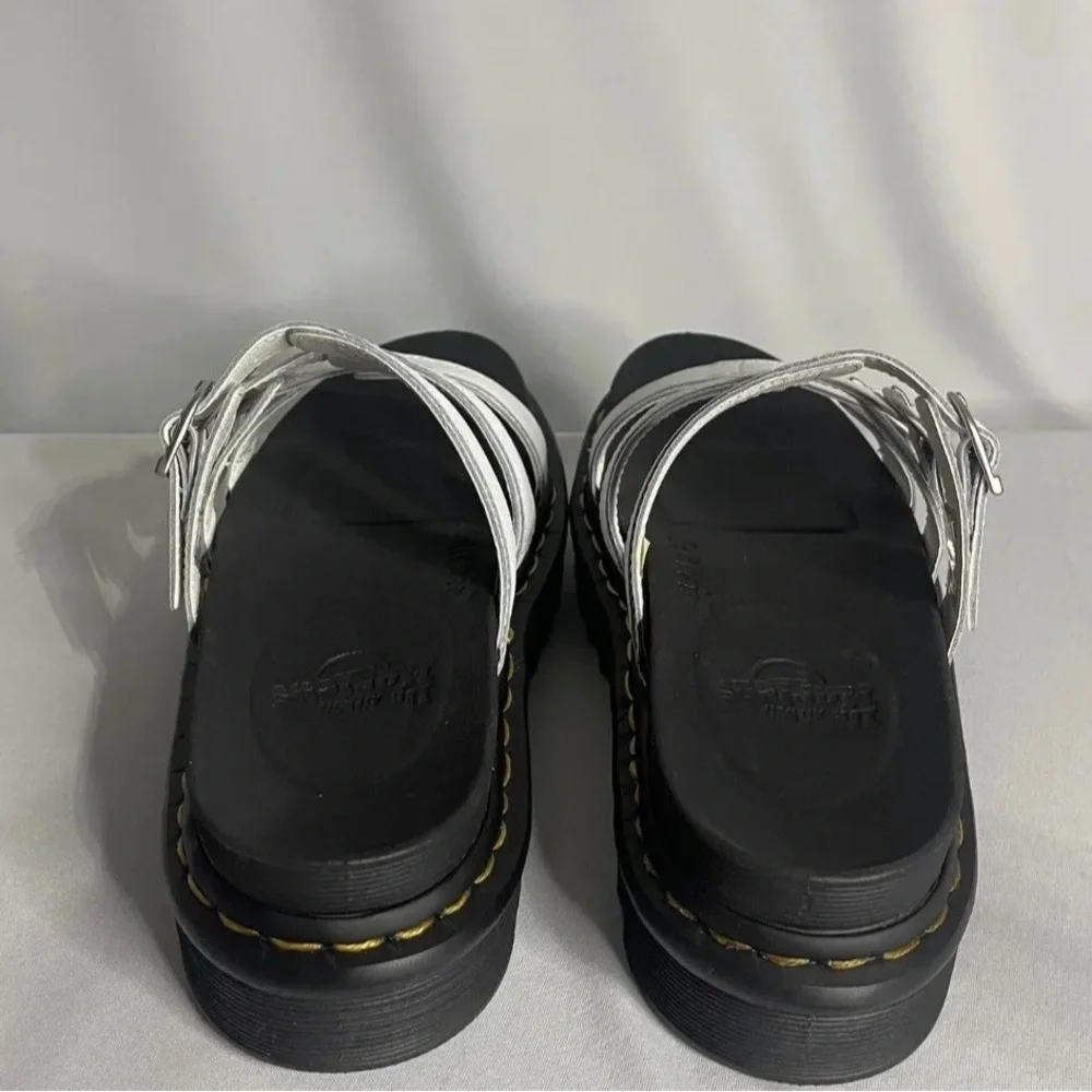 Dr Martens Blaire Slide Womens White 3 Strap Buckle Platform Sandals - Picture 5 of 5